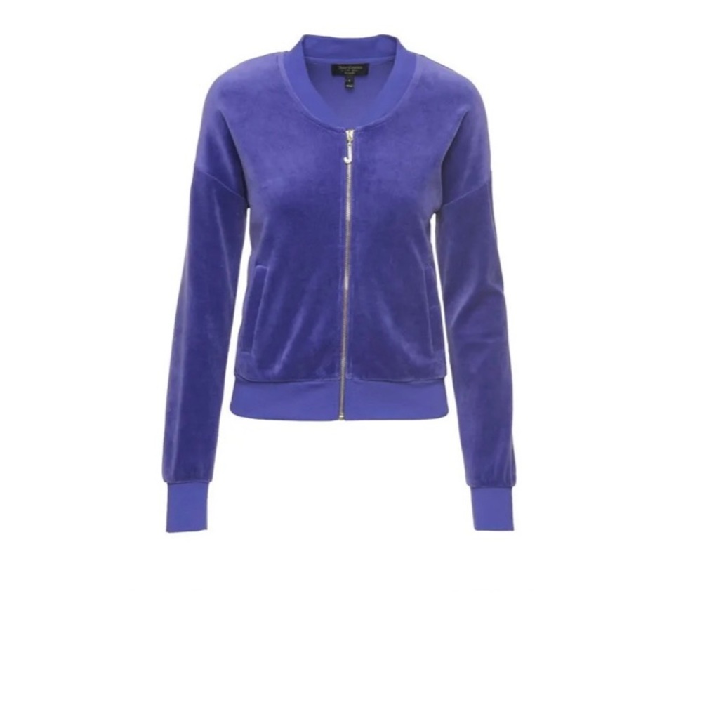 NWT Juicy Couture J Bling Velour Westwood Jacket in plum purple